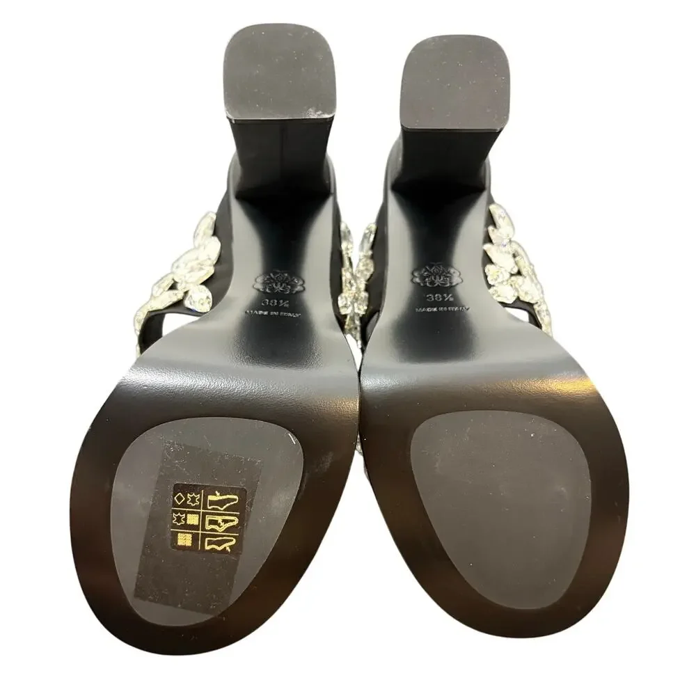 Alexander McQueen Platform Sandal Block Heel Rhinestone Party Evening Formal 8.5